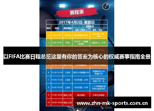 以FIFA比赛日程总览这里有你的答案为核心的权威赛事指南全景